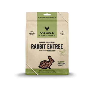 Vital Essentials Freeze-Dried Raw Rabbit Entree Cat Food Mini Nibs