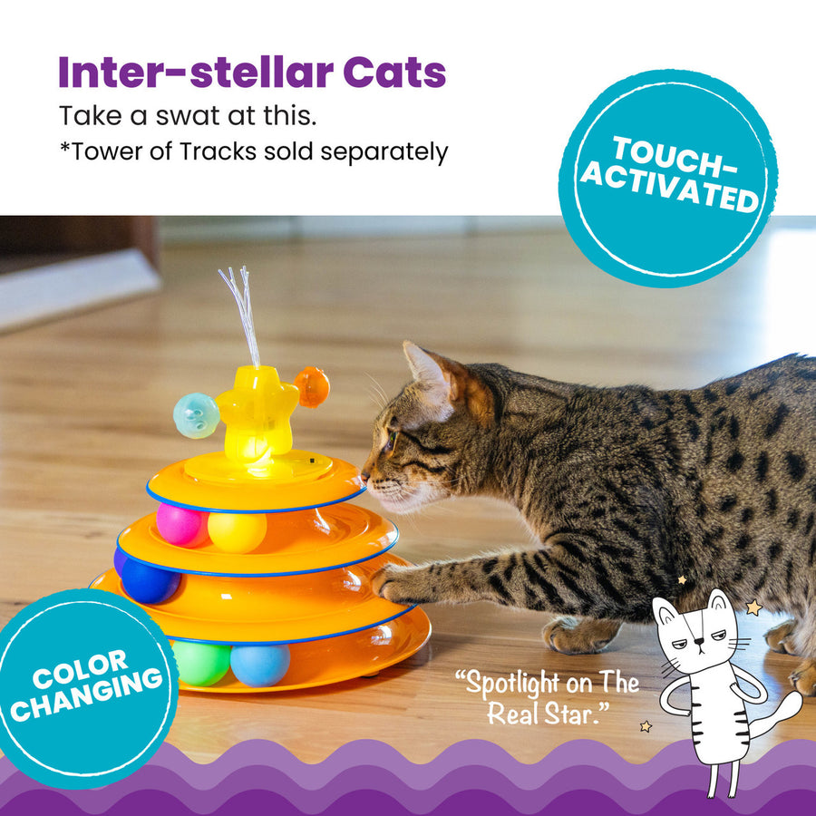 Catstages 2 In 1 Twinkle Star Light Up Track Topper Cat Toy
