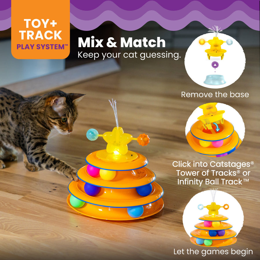 Catstages 2 In 1 Twinkle Star Light Up Track Topper Cat Toy