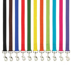 Colorful Leashes Lined Up WIth A White Background