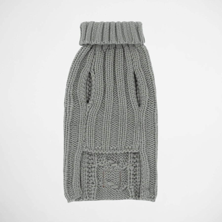 Louie Living Gray Cable Knit Sweater for Dogs