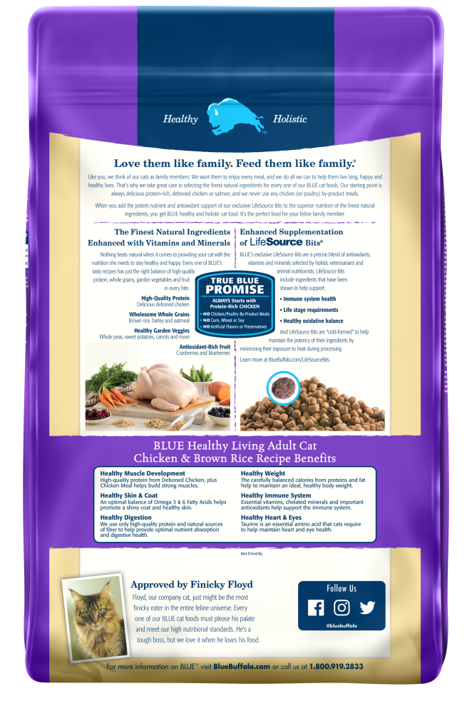 Blue Buffalo Healthy Living Adult Chicken and Brown Rice Recipe Dry Cat Food