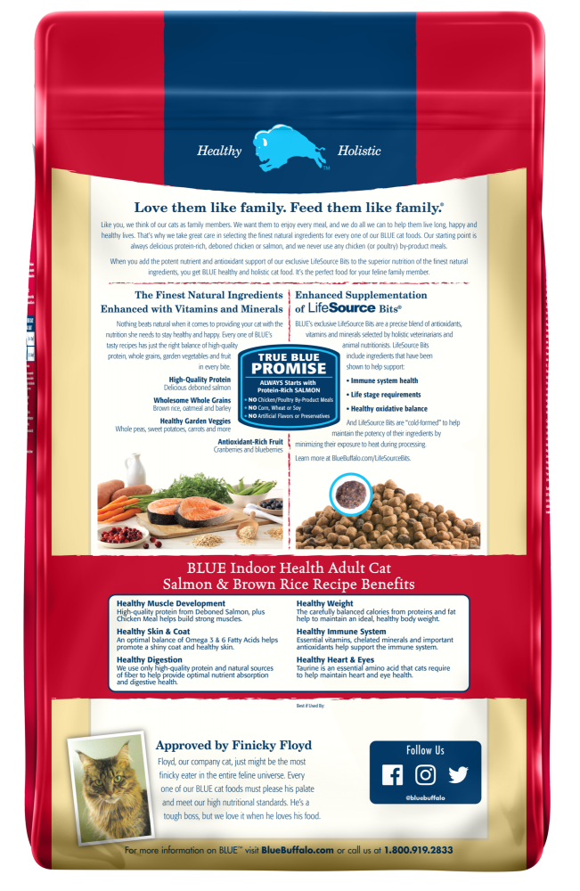 Blue Buffalo Indoor Health Natural Salmon & Brown Rice Adult Dry Cat Food