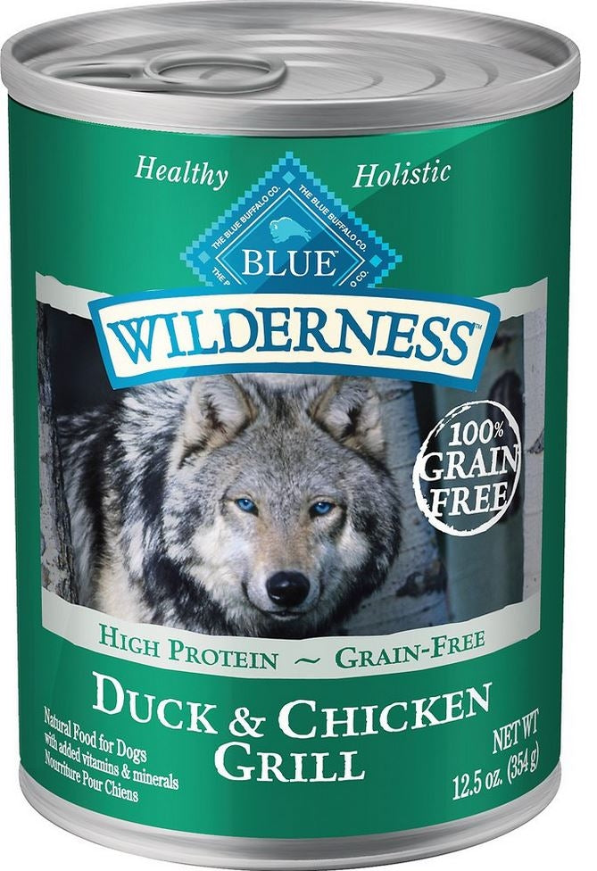 Blue Buffalo Wilderness Grain Free Duck and Chicken Grill Canned Dog Food