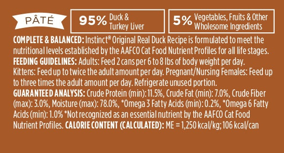 Nature's Variety Instinct Grain-Free Duck Formula Canned Cat Food