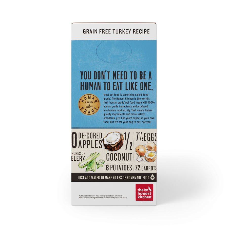 The Honest Kitchen Grain Free Turkey Recipe Dehydrated Dog Food