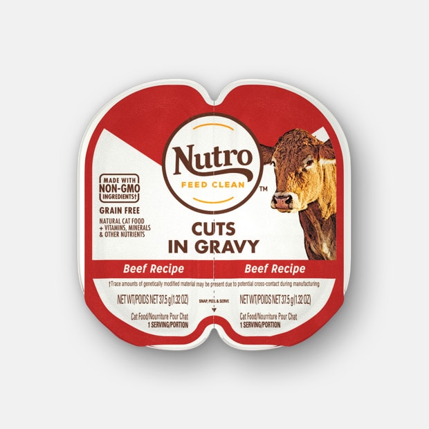 Nutro Perfect Portions Grain Free Cuts In Gravy Real Beef Recipe Wet Cat Food Trays