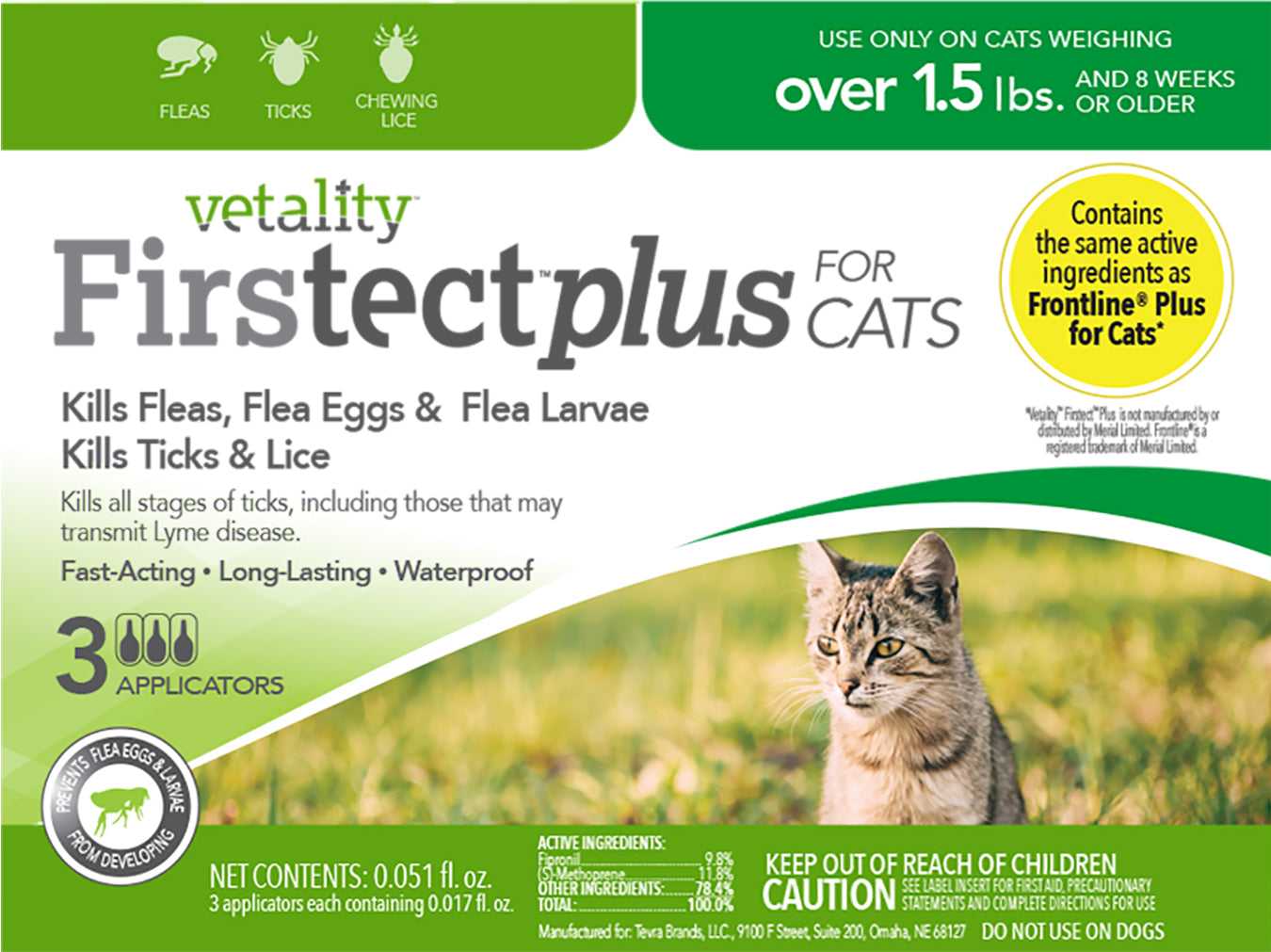 Vetality Firstect Plus Cats Over 1.5 lbs 3 Dose