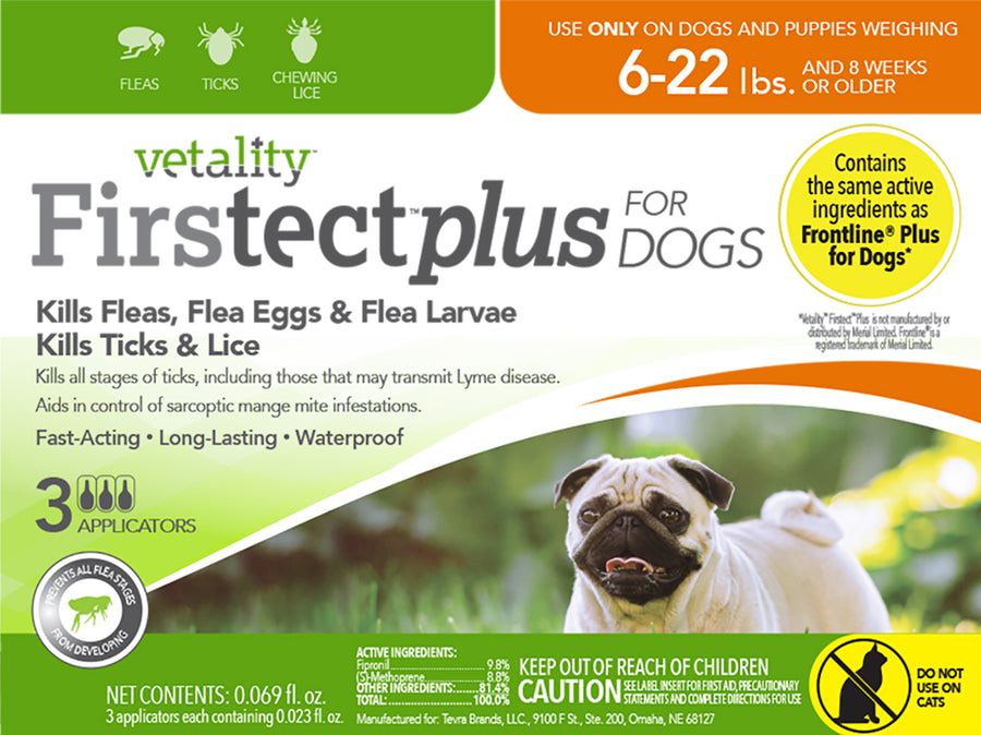 Vetality Firstect Plus Dogs 6-22 lbs 3 Dose