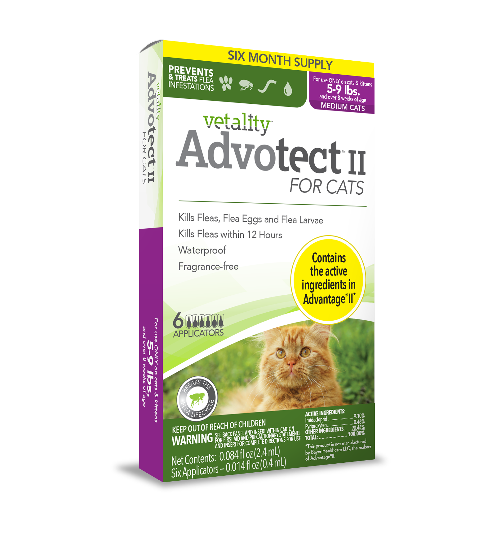 Vetality Advotect II for Cats 5-9 lbs 6 Dose