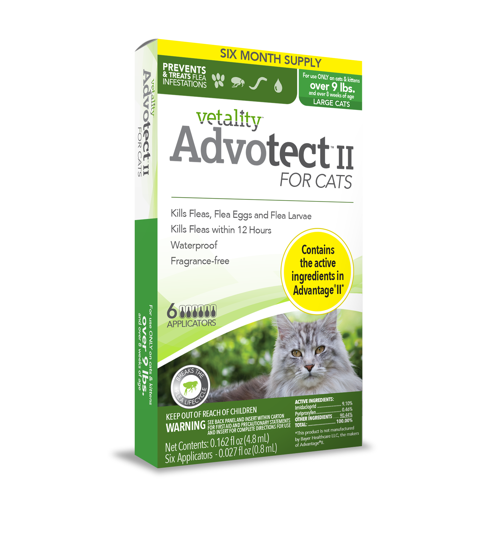 Vetality Advotect II for Cats >9 lbs 6 Dose