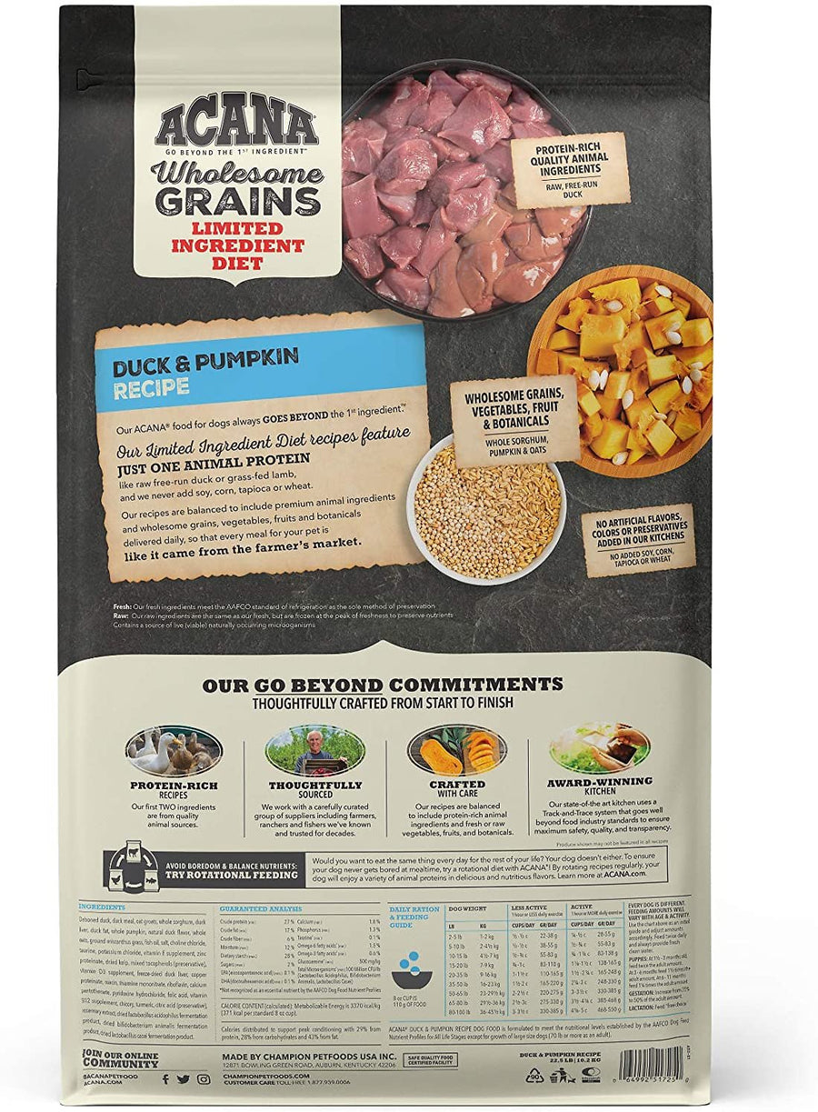Acana Wholesome Grains Duck and Pumpkin Recipe Dry Dog Food