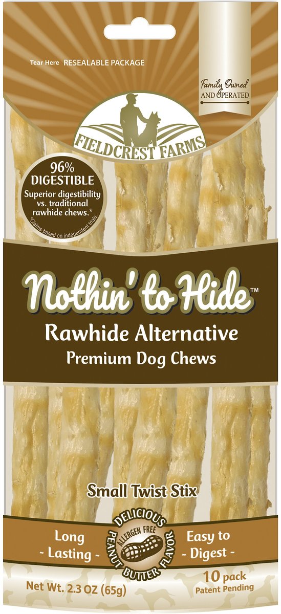 Fieldcrest Nothin’ to Hide Peanut Butter Twist Sticks 10 Pack Dog Chews