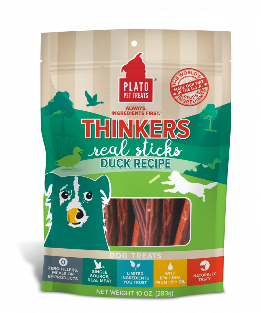 Plato New Thinkers Natural Duck Sticks Dog Treats