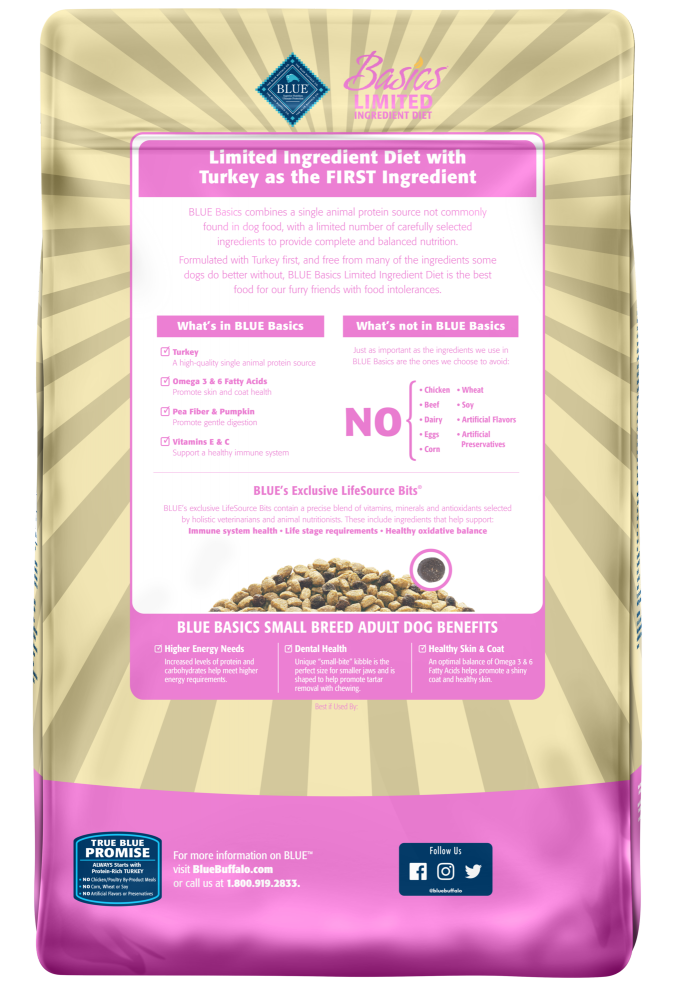 Blue Buffalo Basics Small Breed Adult Turkey & Potato Recipe Dry Dog Food