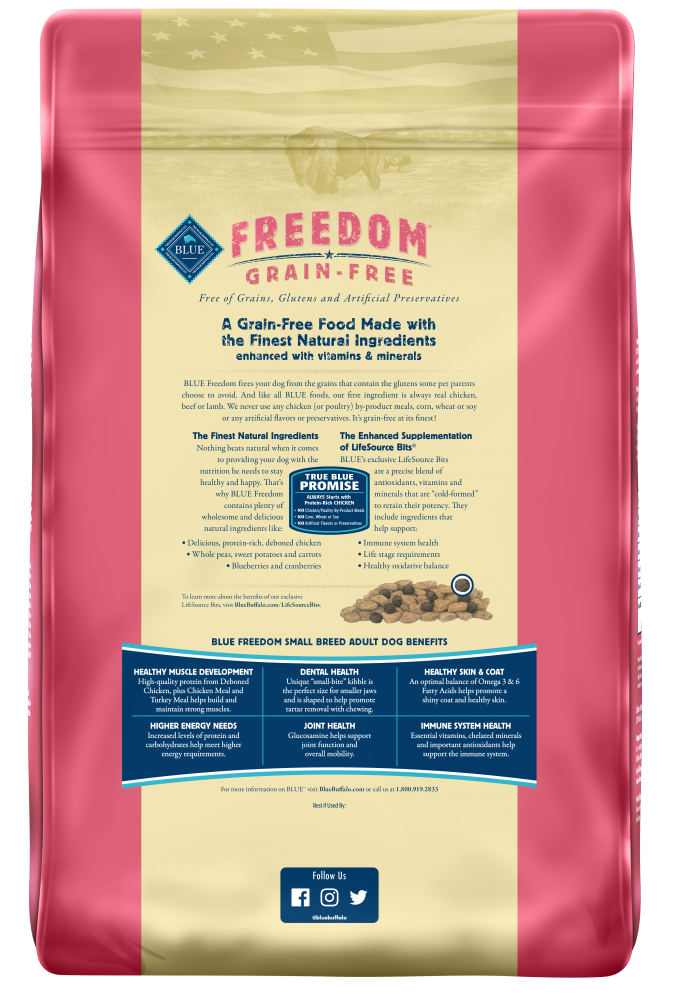 Blue buffalo freedom grain free chicken recipe sales small breed adult dog food