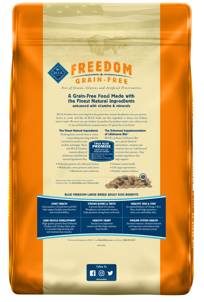 Blue Buffalo Freedom Grain Free Chicken Recipe Large Breed Adult Dry Dog Food