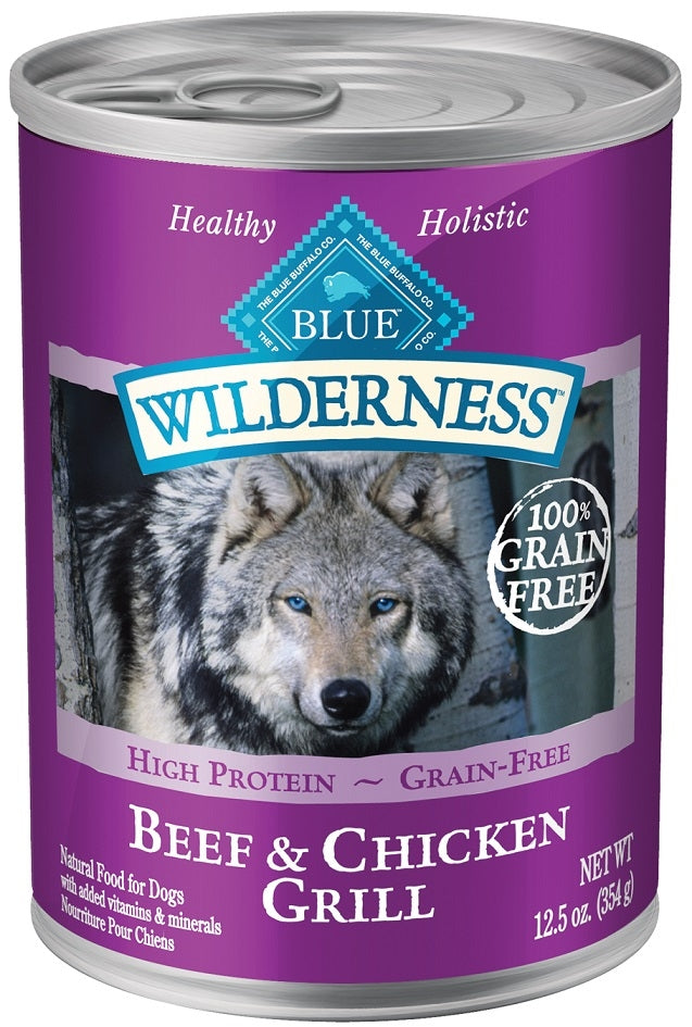 Blue Buffalo Wilderness Grain Free Beef and Chicken Canned Dog Food