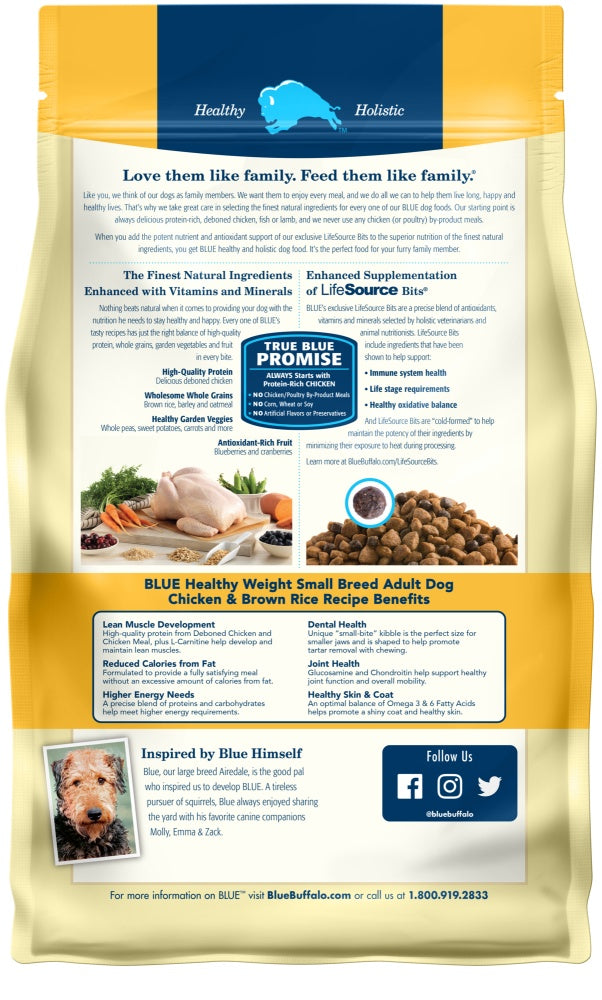 Blue Buffalo Life Protection Healthy Weight Natural Chicken & Brown Rice Recipe Small Breed Adult Dry Dog Food