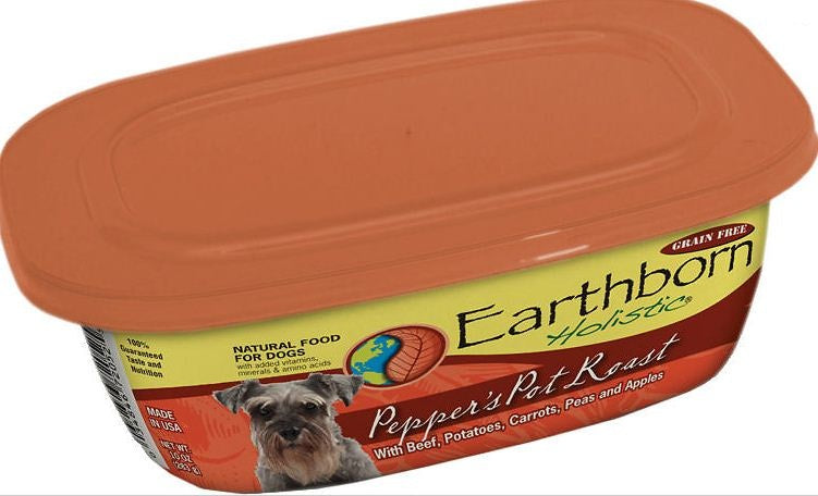 Earthborn Holistic Pepper's Pot Roast Gourmet Dinners Grain Free Moist Dog Food Tubs