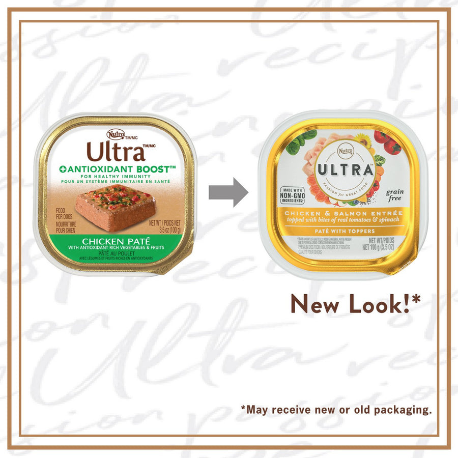 Nutro Ultra Pate with Toppers Chicken & Salmon Entree Premium Dog Food Tub