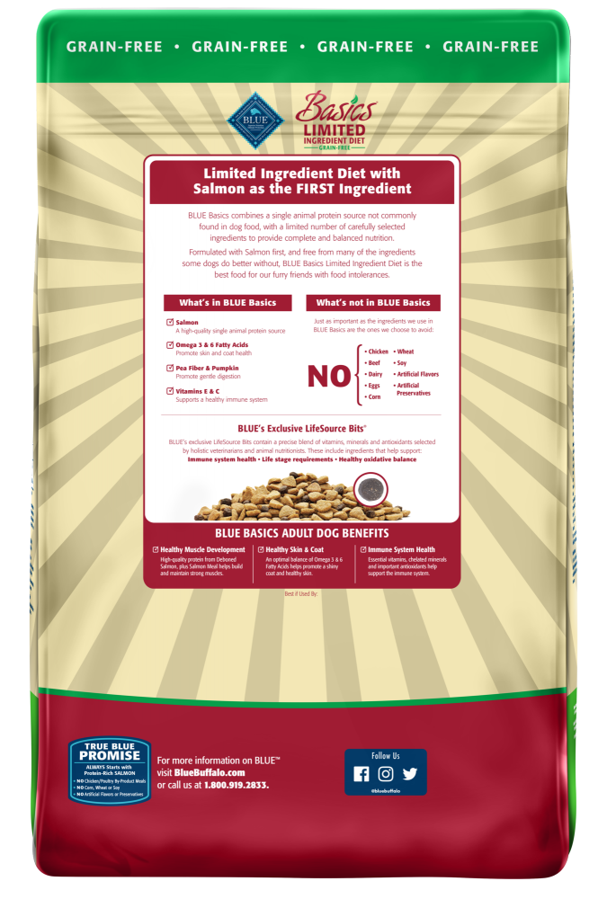 Blue Buffalo Basics Grain Free Adult Salmon & Potato Recipe Dry Dog Food