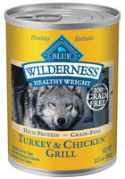 Blue Buffalo Wilderness Healthy Weight Grain Free Turkey and Chicken Grill Adult Canned Dog Food