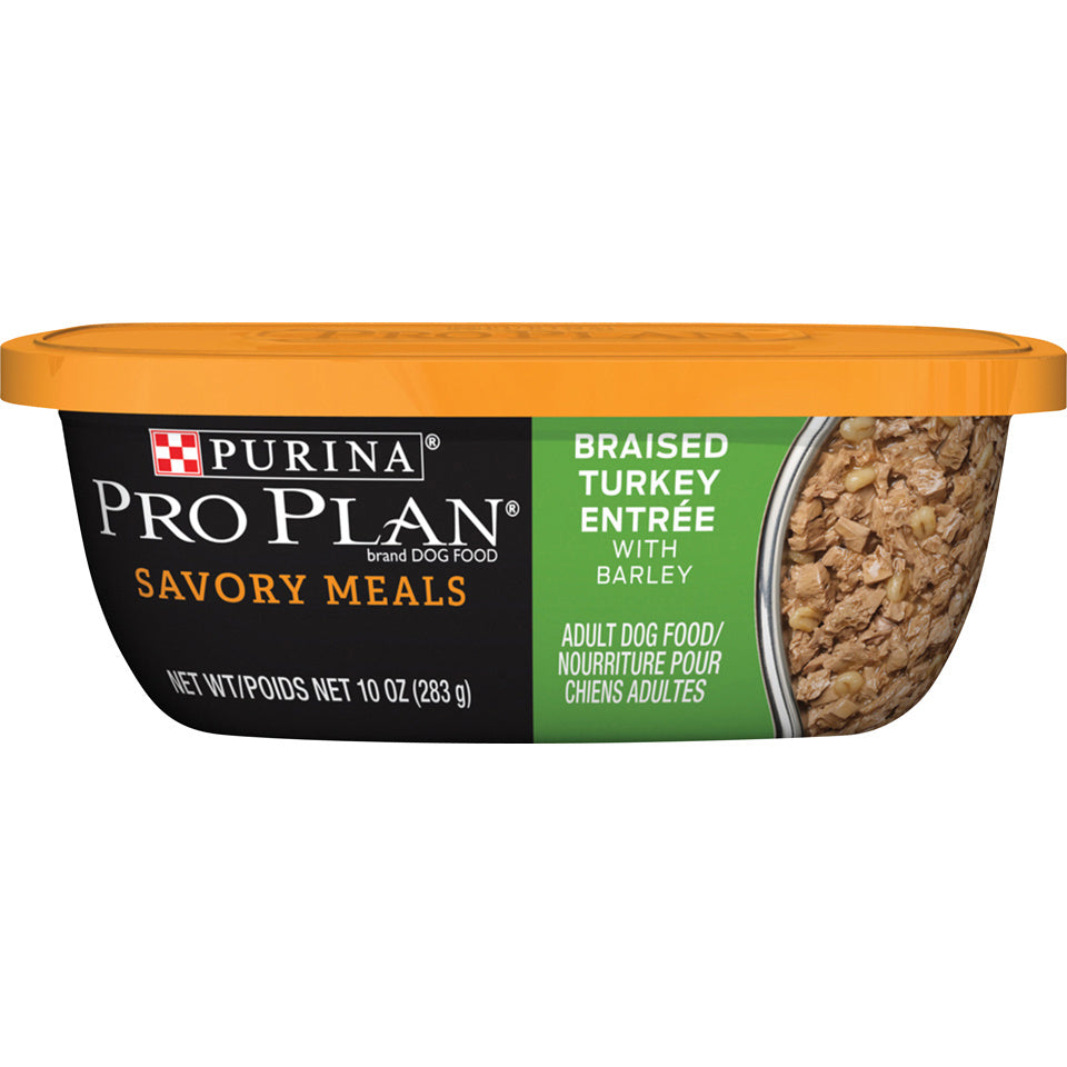 Purina Pro Plan Savory Meals Braised Turkey Entree with Barley Adult Dog Food