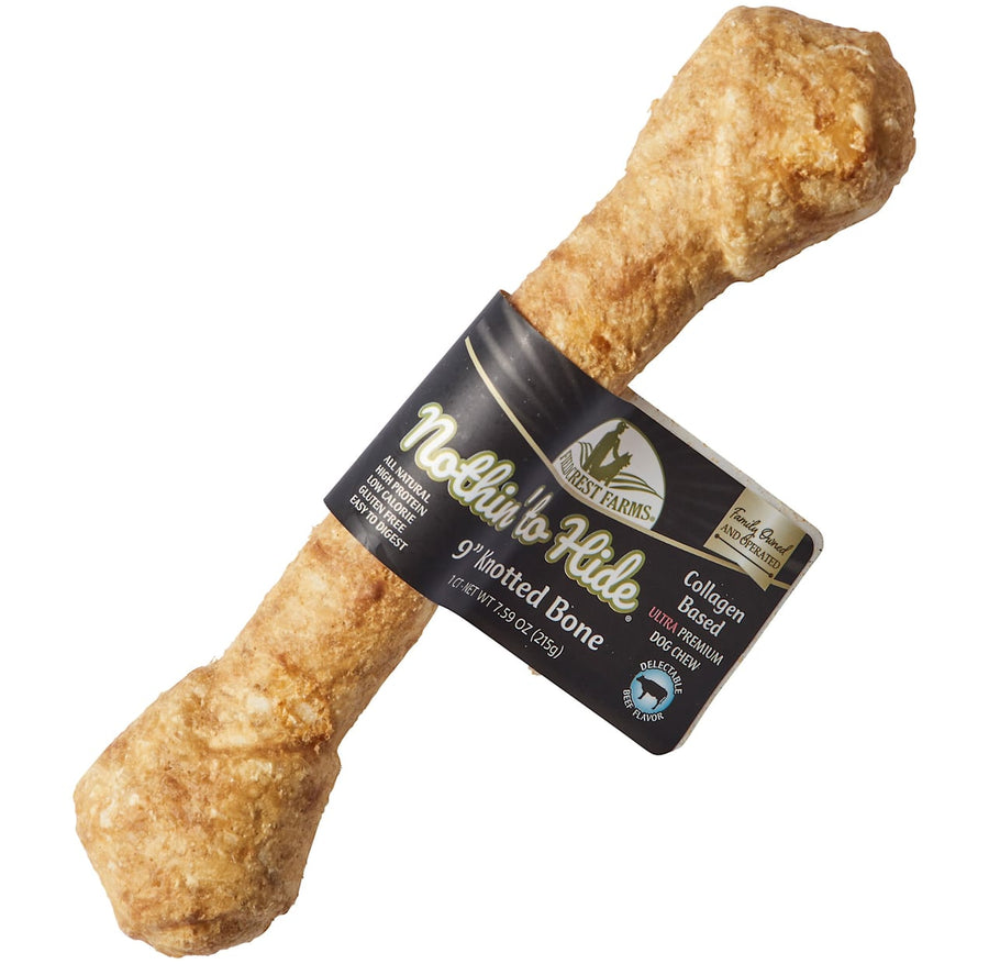 Fieldcrest Nothin’ to Hide Ultra Knotted Bone Beef 9 Inch Dog Chew