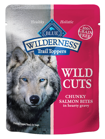 Blue Buffalo Wilderness Wild Cuts Trail Toppers Chunky Salmon Bites in Hearty Gravy Dog Food Pouch