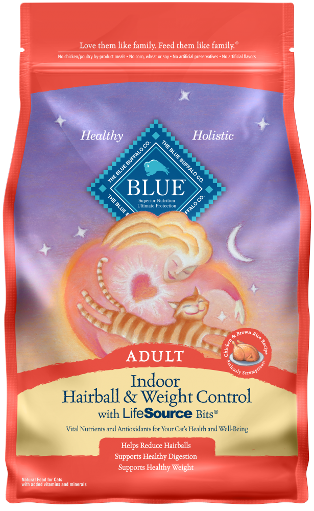 Blue weight clearance control cat food