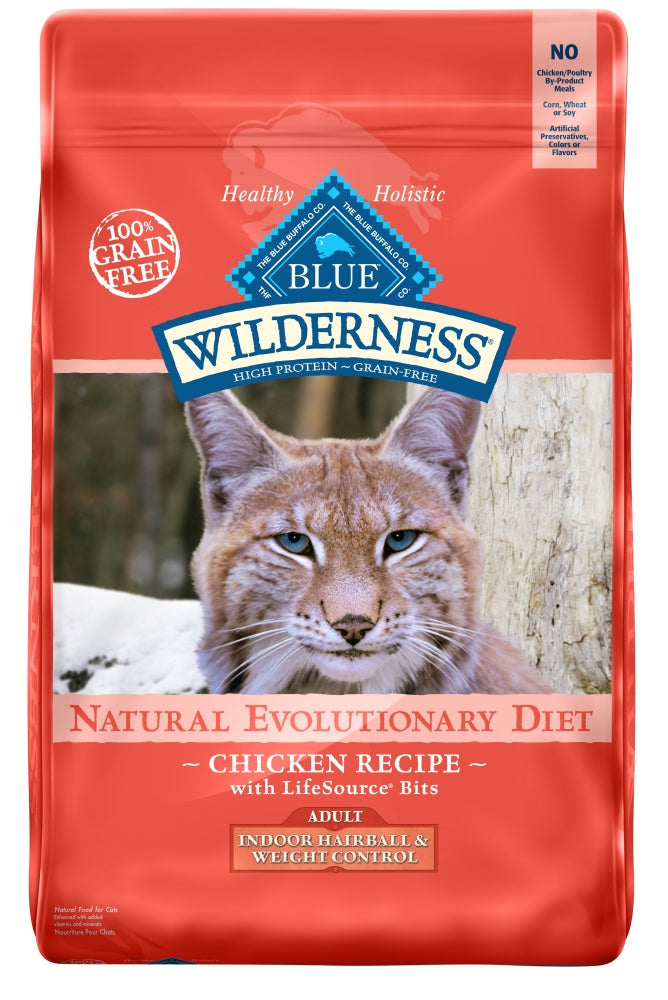 Blue Buffalo Wilderness Grain Free Hairball Weight Control Natural Chicken High Protein Recipe Indoor Dry Cat Food