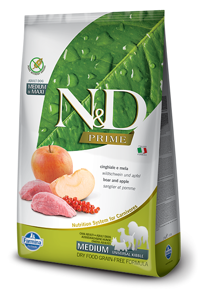 Farmina N&D Natural and Delicious Grain Free Medium Adult Wild Boar & Apple Dry Dog Food