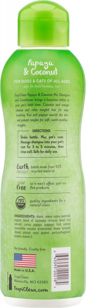 Tropiclean Papaya Plus 2 in 1 Pet Shampoo