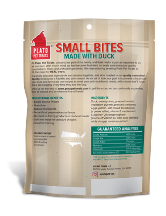 Plato Small Bites Duck Dog Treats