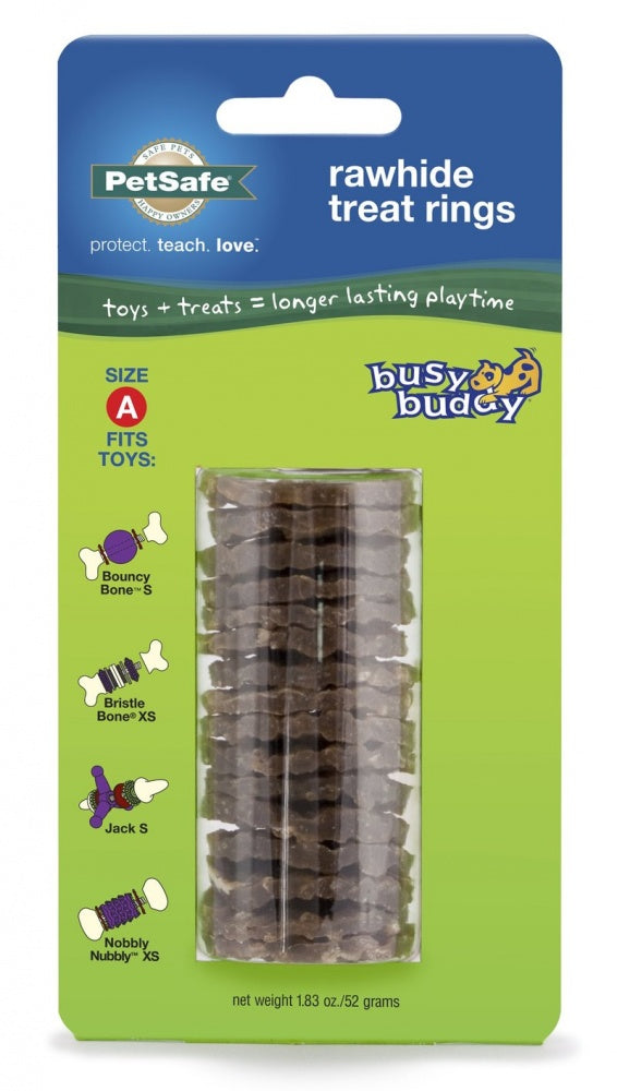 PetSafe Busy Buddy Natural Rawhide Ring Treats Dog Toy Refill