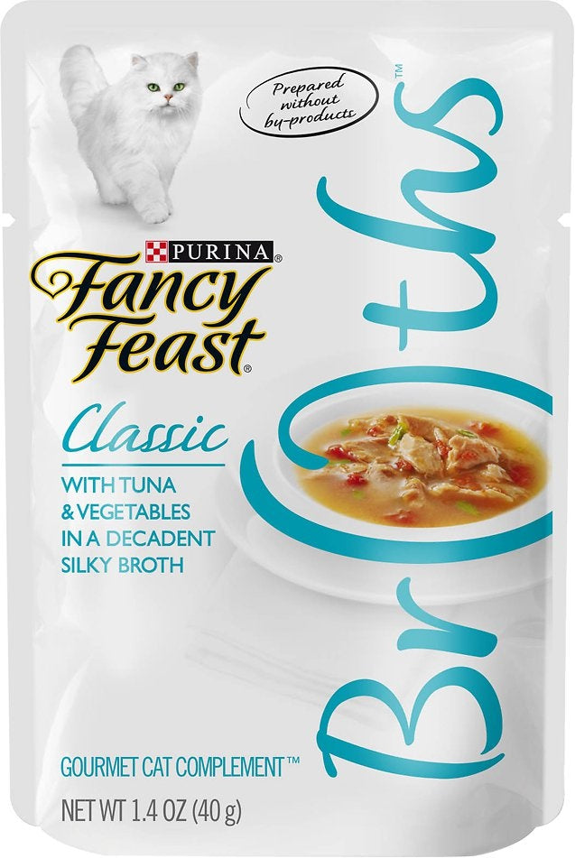 Fancy Feast Classic Broths with Tuna & Vegetables Cat Food Pouches