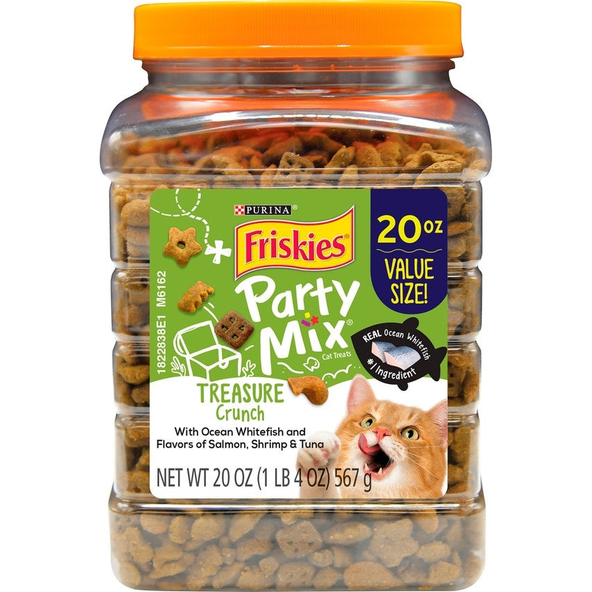 Friskies Party Mix Crunch Treasure Island Salmon, Shrimp and Tuna Cat Treats