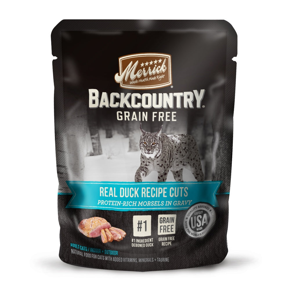 Merrick Backcountry Grain Free Real Duck Cuts Recipe Cat Food Pouch
