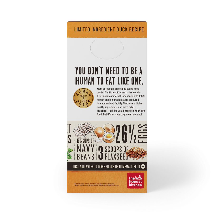 The Honest Kitchen Limited Ingredient Duck Recipe Dehydrated Dog Food