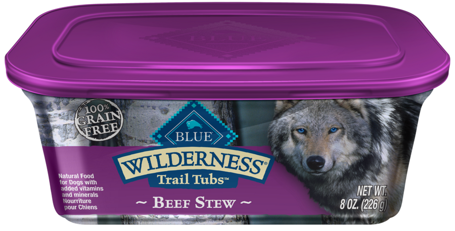 Blue Buffalo Wilderness Trail Tubs Grain Free Beef Stew Dog Food Tray