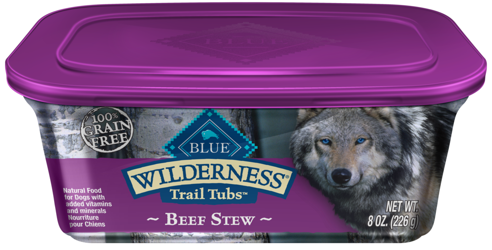 Blue Buffalo Wilderness Trail Tubs Grain Free Beef Stew Dog Food Tray