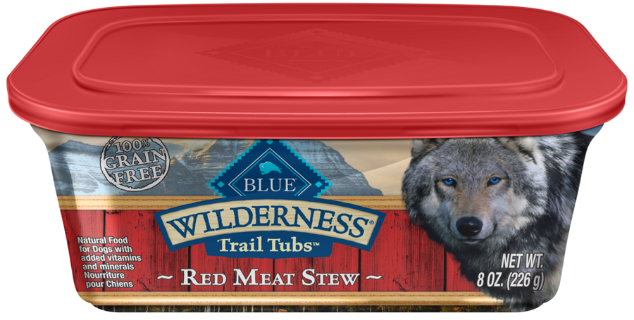 Blue Buffalo Wilderness Trail Tubs Grain Free Red Meat Stew Dog Food Tray