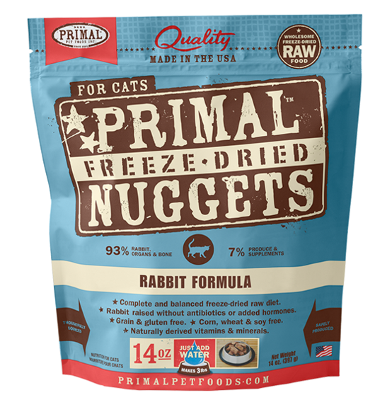 Primal Freeze Dried Nuggets Grain Free Rabbit Formula Cat Food