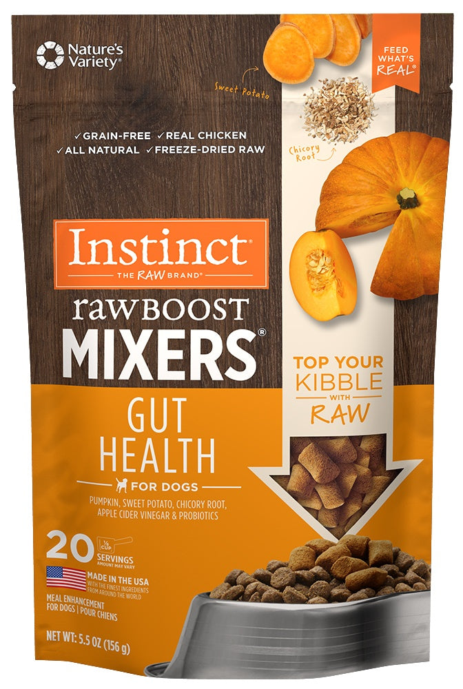 Nature's Variety Instinct Grain Free Freeze Dried Raw Boost Mixers Gut Health Recipe Dog Food Topper