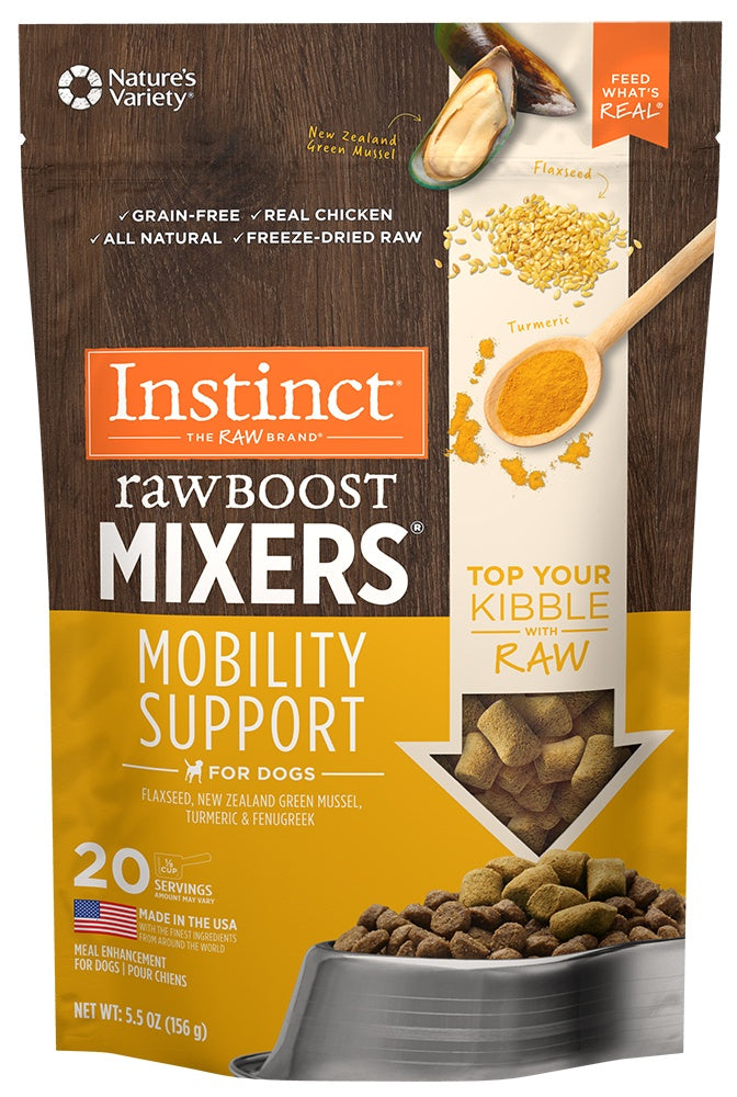 Nature's Variety Instinct Grain Free Freeze Dried Raw Boost Mixers Mobility Support Recipe Dog Food Topper