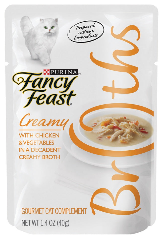 Fancy Feast Creamy Broths with Chicken & Vegetables Supplemental Cat Food Pouches