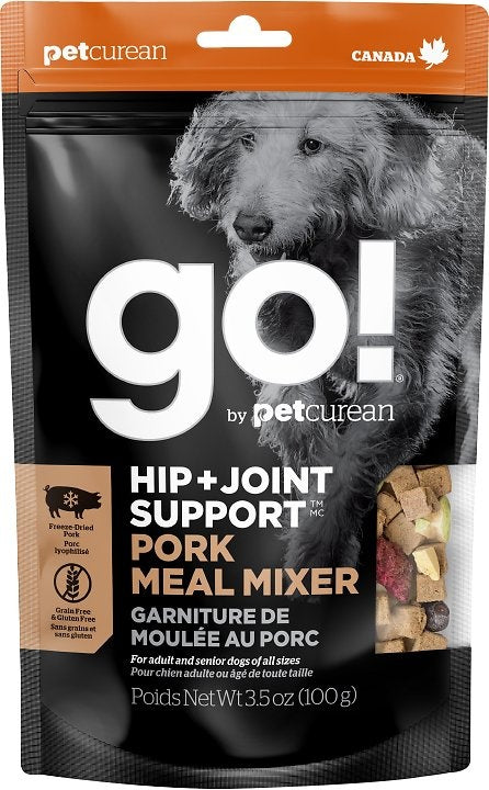Petcurean Go! Hip + Joint support Grain Free Freeze Dried Pork Meal Mixer for Dogs