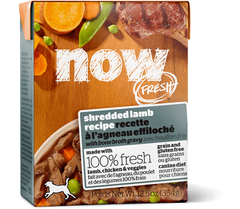 Petcurean NOW! Fresh Grain Free Shredded Lamb Recipe with Bone Broth Gravy Wet Dog Food