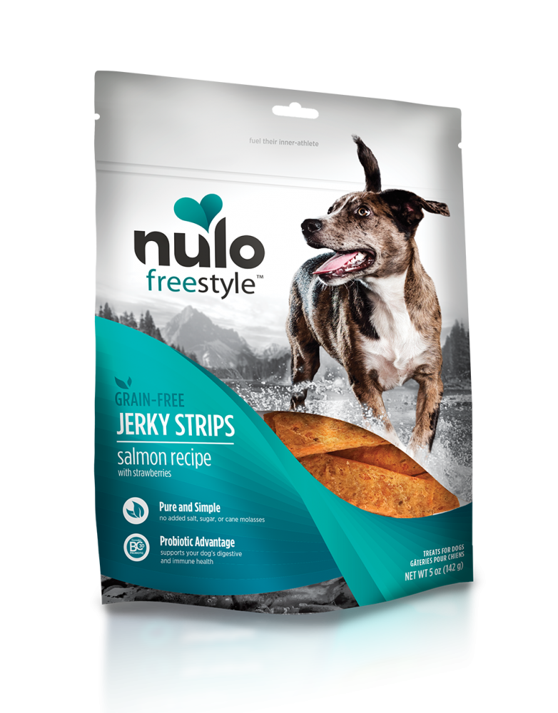 Nulo Freestyle Grain Free Salmon & Strawberries Recipe Jerky Dog Treats